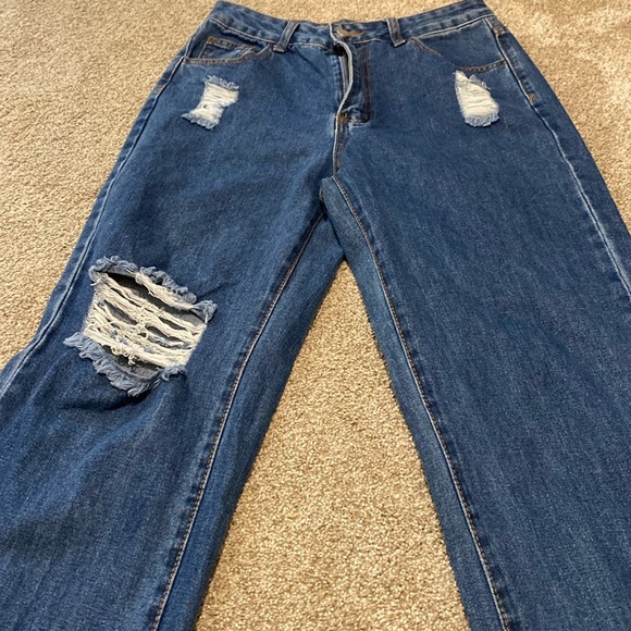 SHEIN wide leg, dark wash jeans. Size small. - Picture 1 of 9